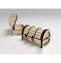 Lesena, lasrsko izrezana škatla iz 3-4mm vezane plošče primerna za nakit ali druge drobnarije.