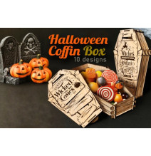 Halloween škatla v obliki krste - 25cm