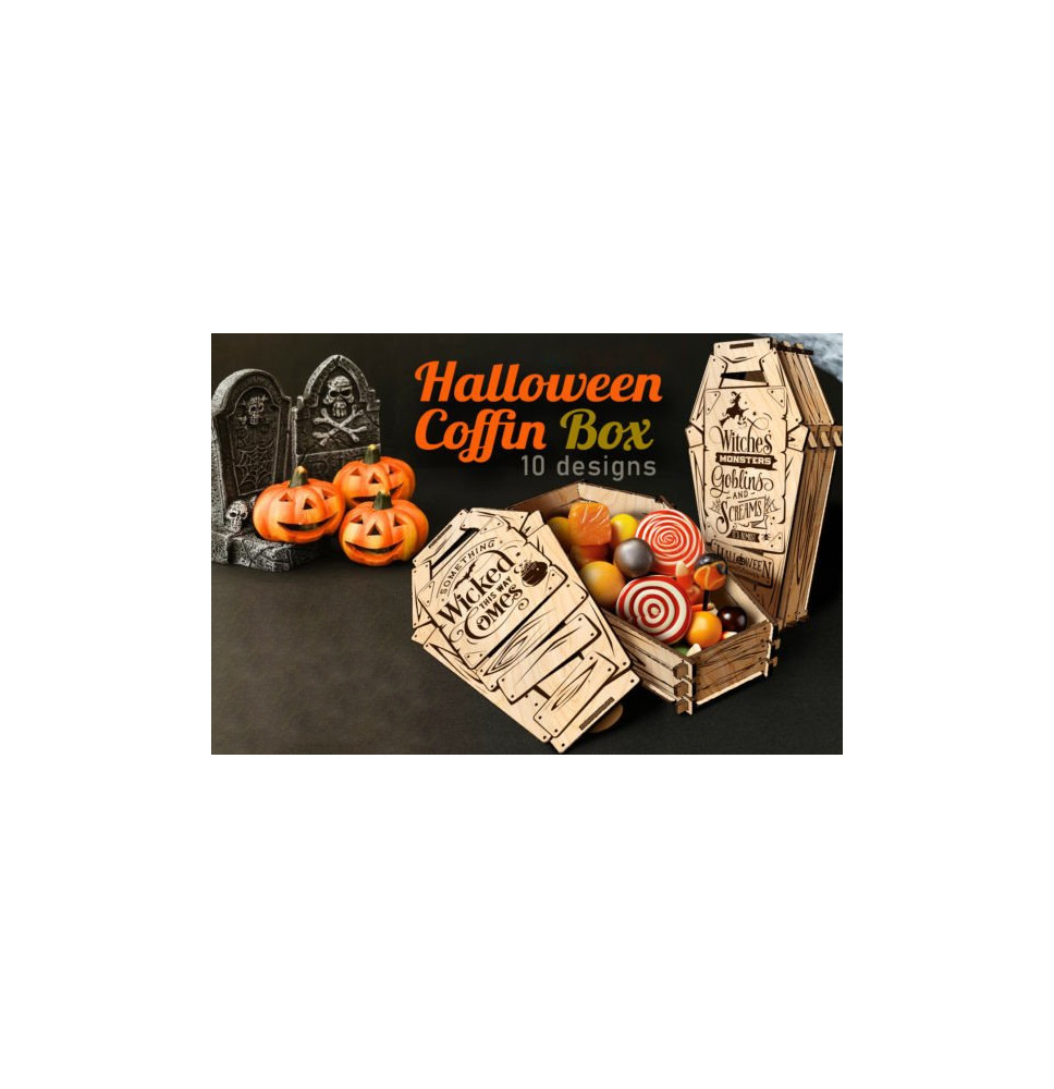 Halloween škatla v obliki krste - 25cm