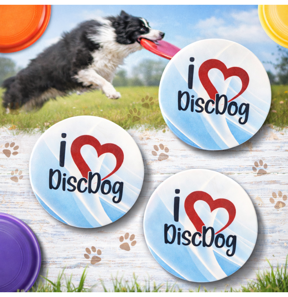 Magnet za Hladilnik - I Love DiscDog 6cm