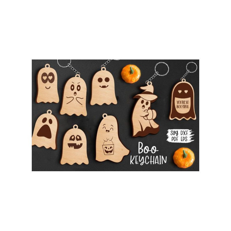 Obesek za ključe duhec, narejen iz ene plasti 3-4mm vezane plošče.